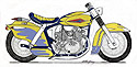 drawing of Harley bobber with Vincent engine