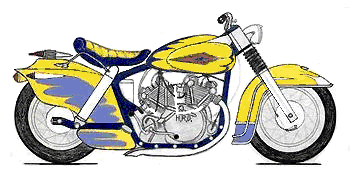 customized Vincent motorcycle drawing